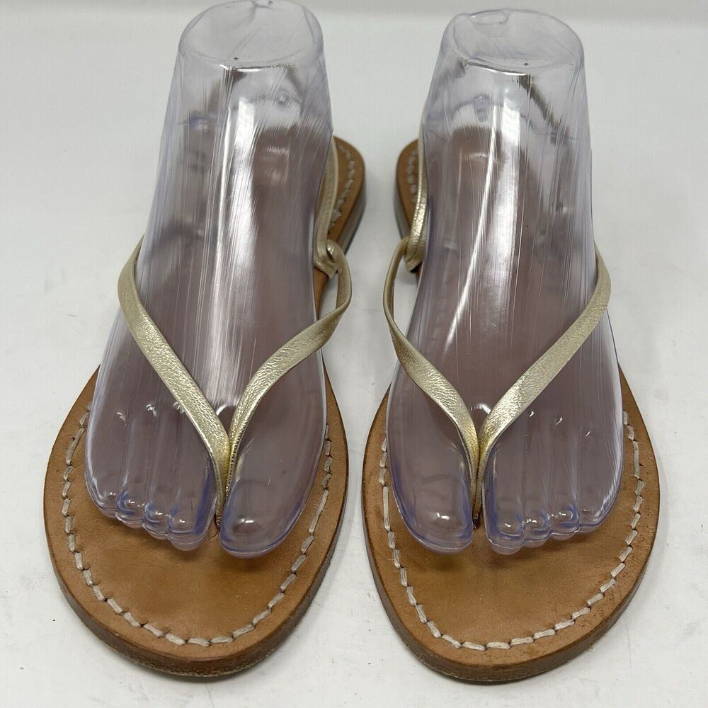 Cuccurullo Moda Capri Leather Strappy Sandals Gold Women’s EU 41 US 10 - Picture 3 of 7